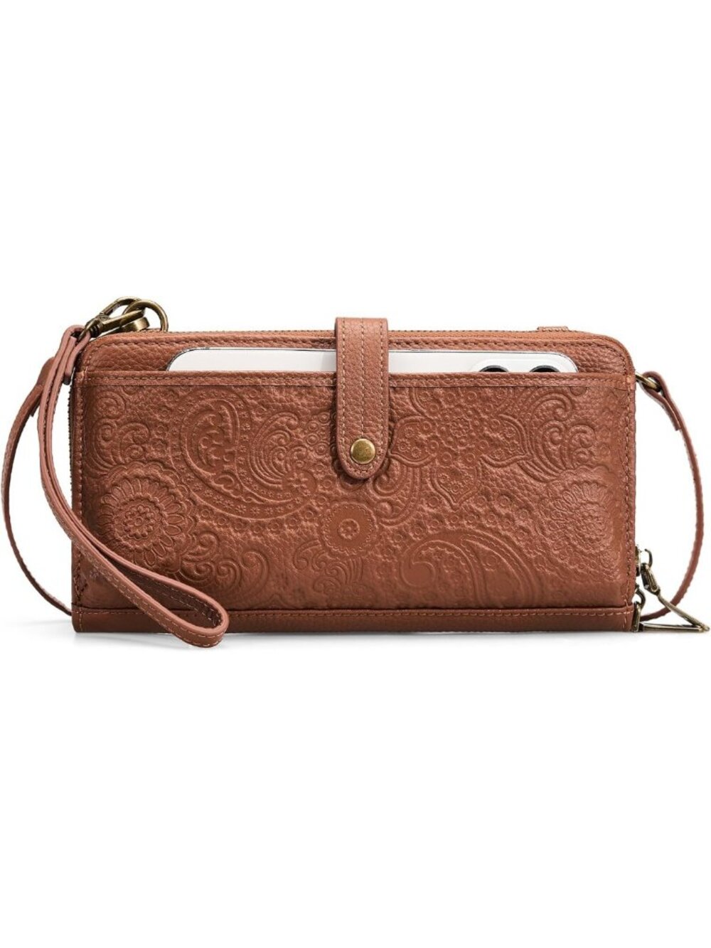 Genuine Leather Crossbody Cell Phone Bag with Wallet - Stylish & Functional